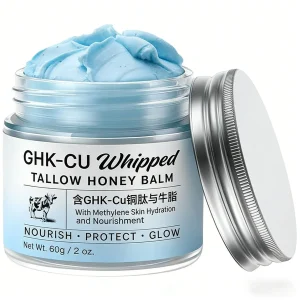 2026Blue Balm Moisturizer with GHK-Cu Copper Peptides & Beef Tallow: Manuka Honey Care for Mature Dry Skin